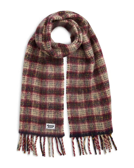 Script Seasonal Scarf - Beige Check