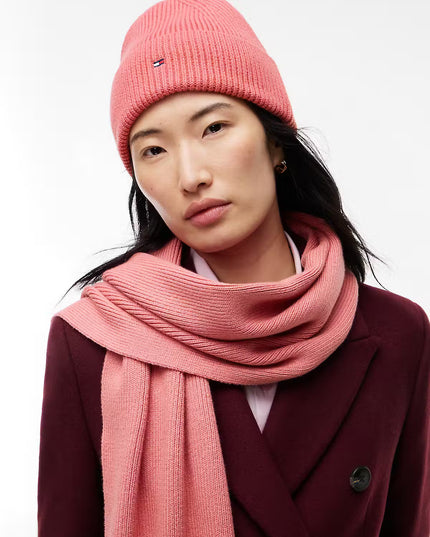Flag Knit Beanie - English Pink