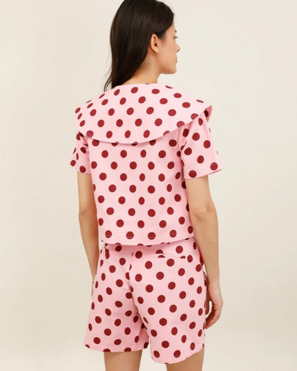 Lana Retro Polka Dot Bermuda Short - Pink