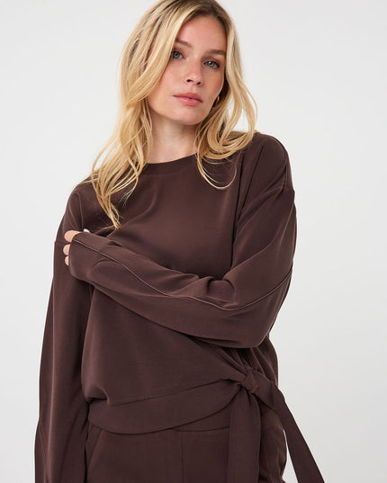 Knot Detail Modal Sweatshirt - Cacao