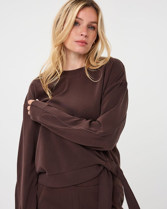 Knot Detail Modal Sweatshirt - Cacao