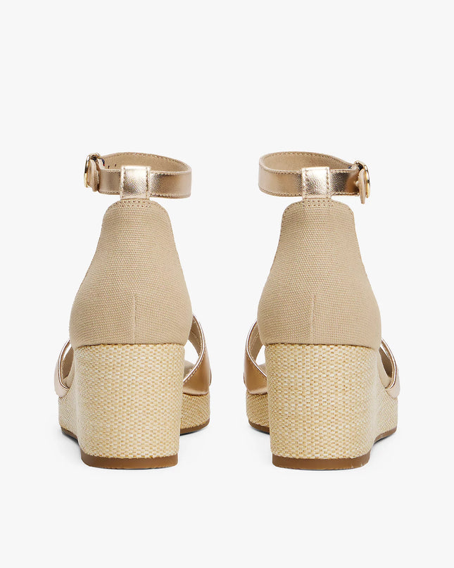 Metallic Wedge Espadrille Sandals - Gold