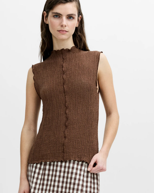 Andie Textured Top - Espresso Brown