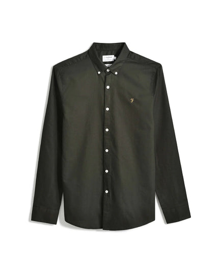 Brewer Slim Fit Organic Cotton Oxford Shirt In Rosemary