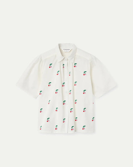 Flowy Cherry Blouse - White
