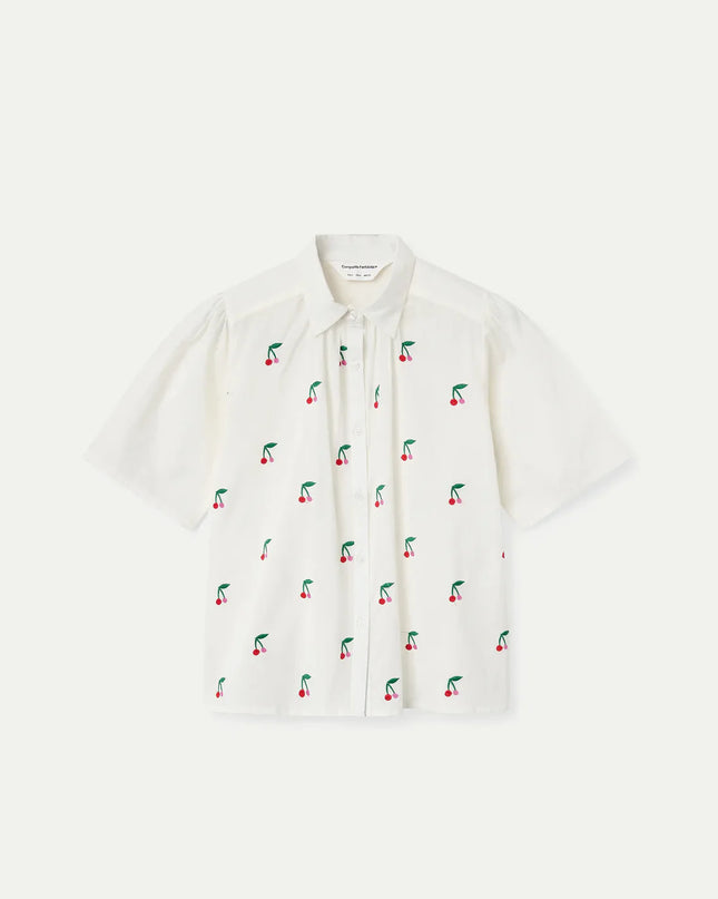 Flowy Cherry Blouse - White