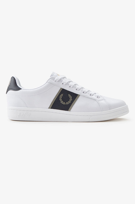 FRED PERRY LEATHER/BRANDED WEBBING