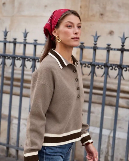 Leia Heavy Knit Rugby Top