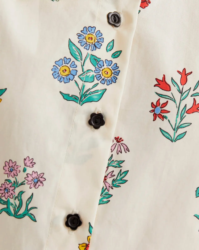 Floral Embroidered Waistcoat - Cream