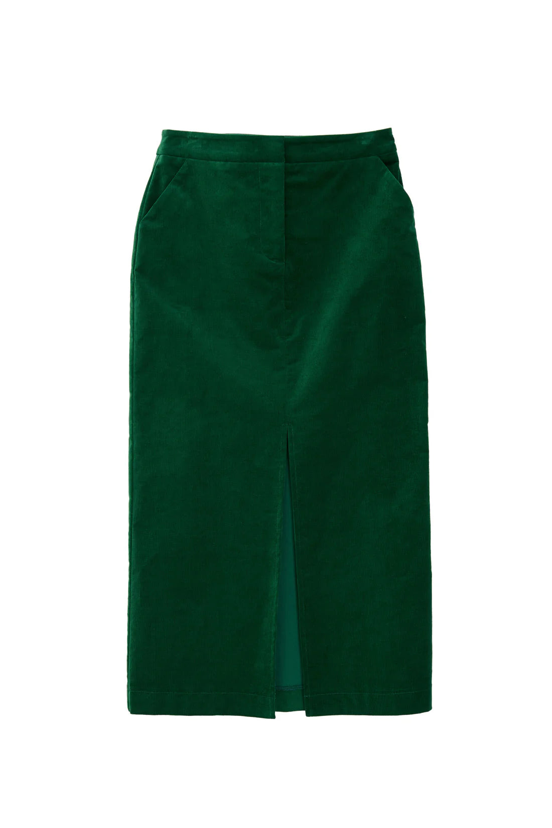 Balthazar Babycord Midi Pencil Skirt - Green