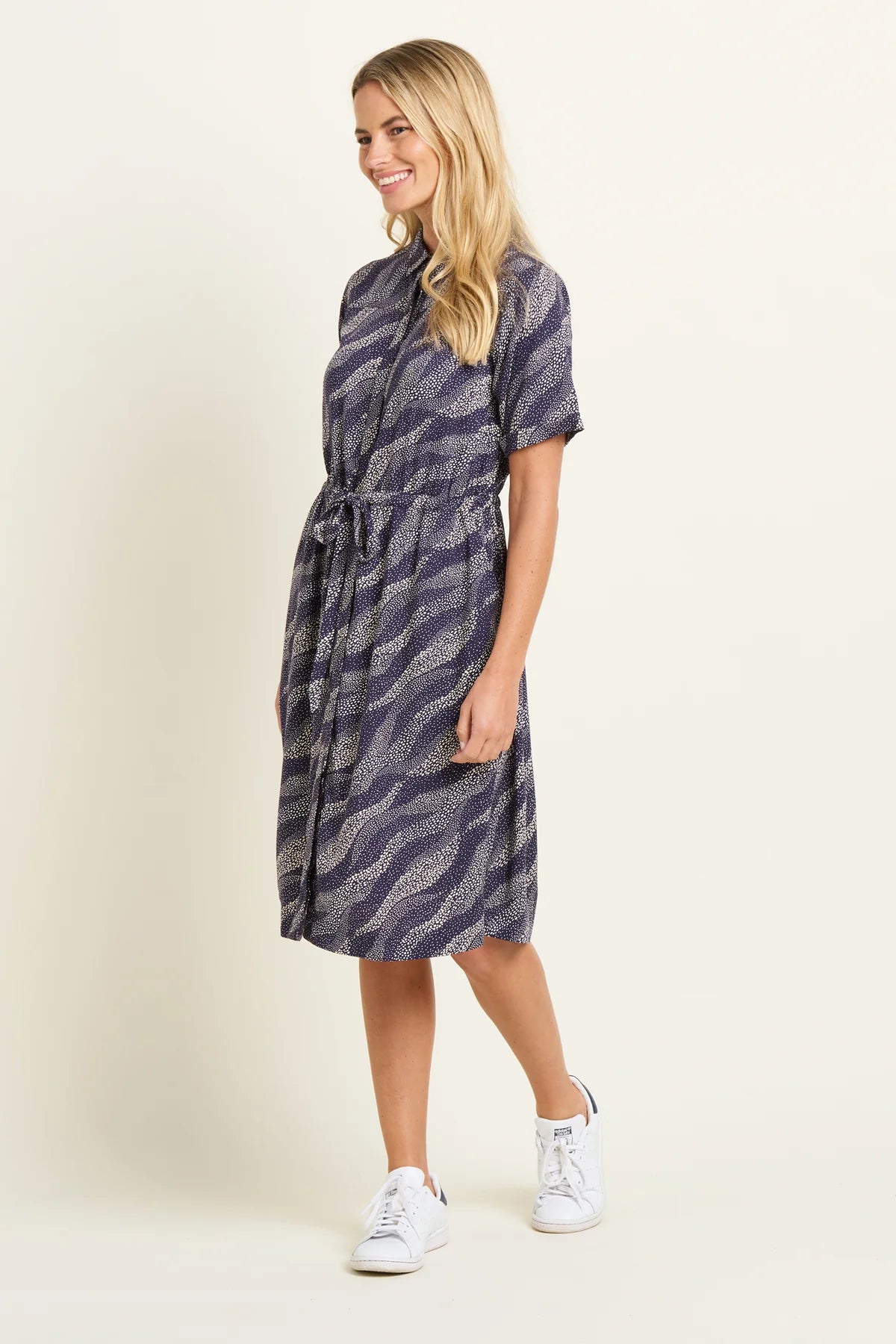 Brakeburn Flowing Dots Shirt Dress