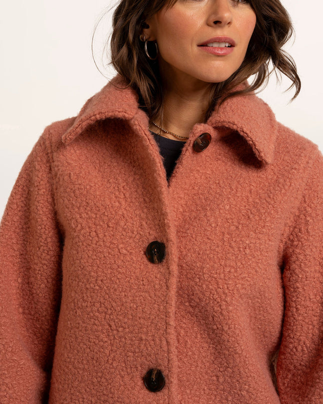Rose Bloucle Collared Coat