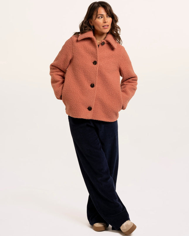 Rose Bloucle Collared Coat