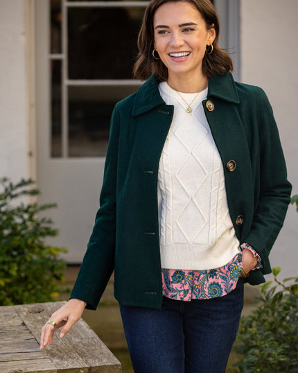 Hazel Teal Collared Jacket