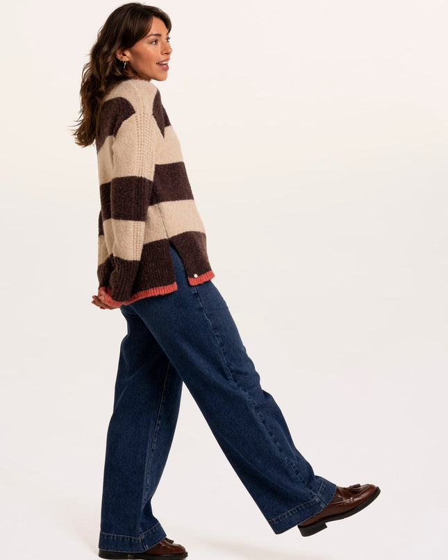 Eira Stripe Crew Neck Knitted Jumper