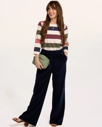 Lulworth Multi Colour Stripe 3/4 Sleeve T-Shirt