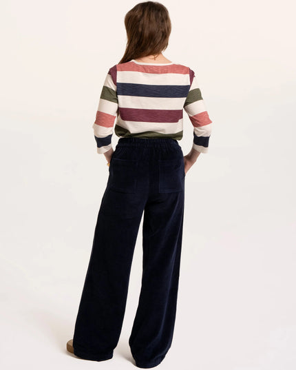 Lulworth Multi Colour Stripe 3/4 Sleeve T-Shirt