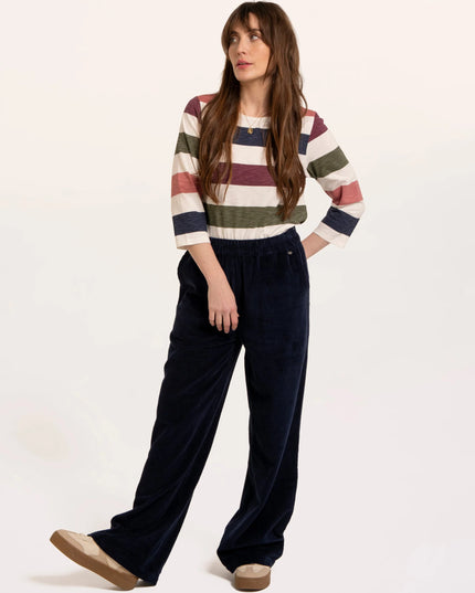 Lulworth Multi Colour Stripe 3/4 Sleeve T-Shirt