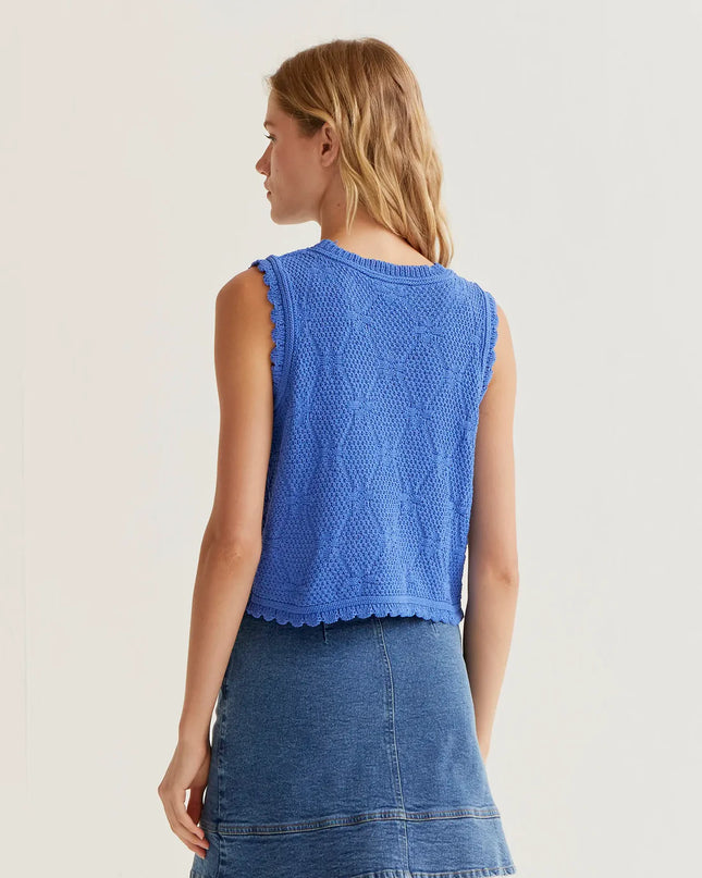 Lacie Knit Tank Top - Blue