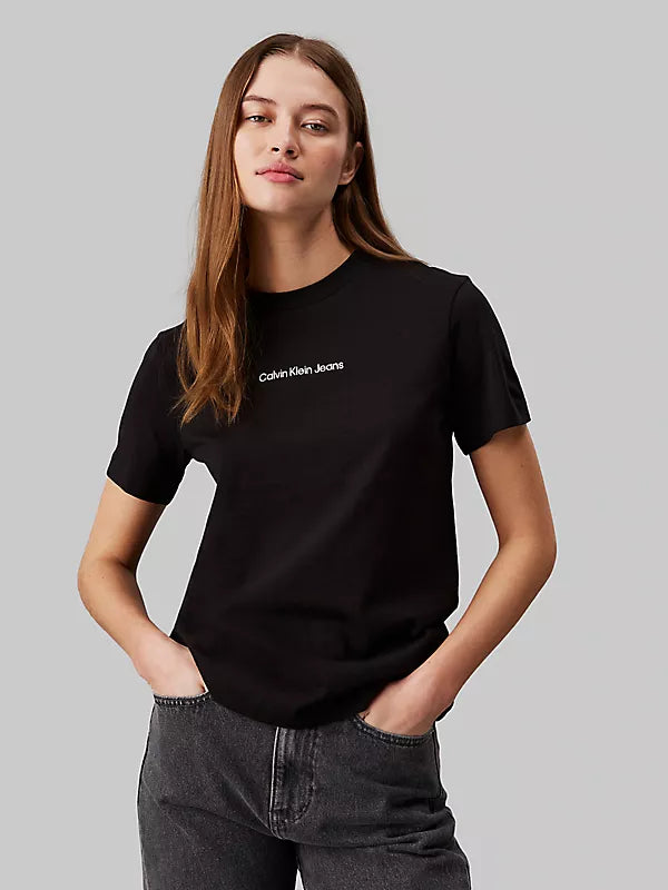 Calvin Klein Jeans - Institutional Straight Logo Tee - Black