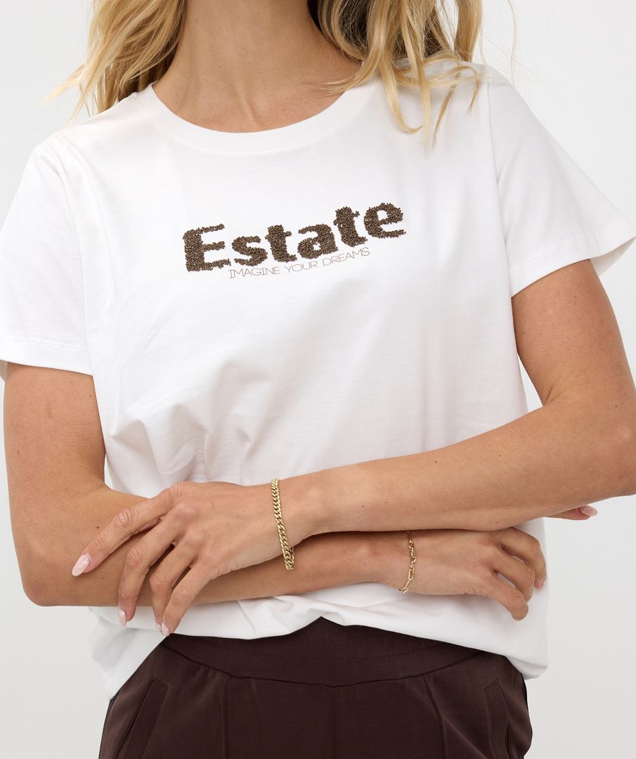 EsQualo - ‘Estate’ Caviar T-Shirt - Off White