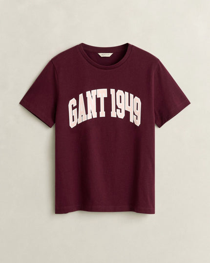 GANT Graphic Print T-Shirt - Darkened Wine