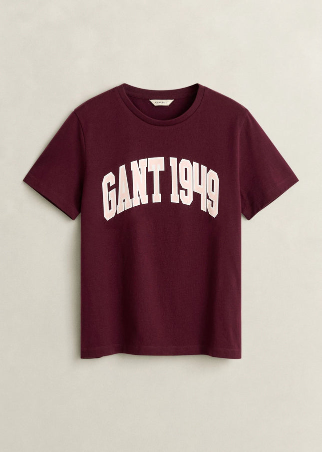 GANT Graphic Print T-Shirt - Darkened Wine