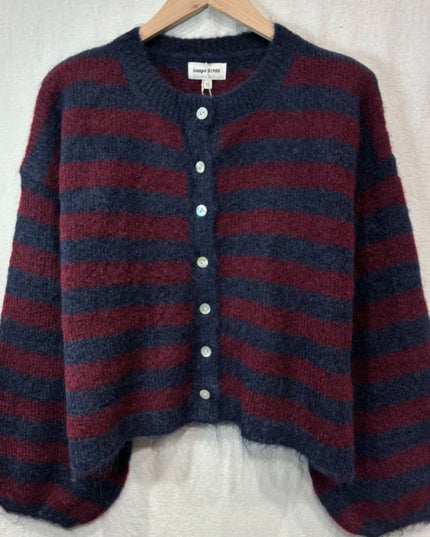 Emily Nautical Stripe Cardigan - Navy