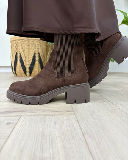 'Kamila' Mid-Calf Heeled Boot - After Dark