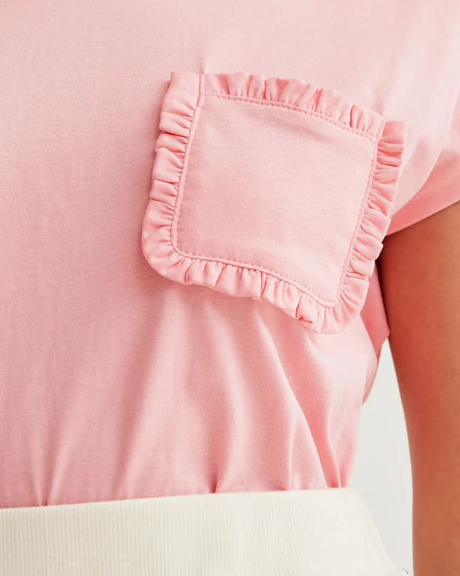 Frill Pocket T-Shirt - Pink