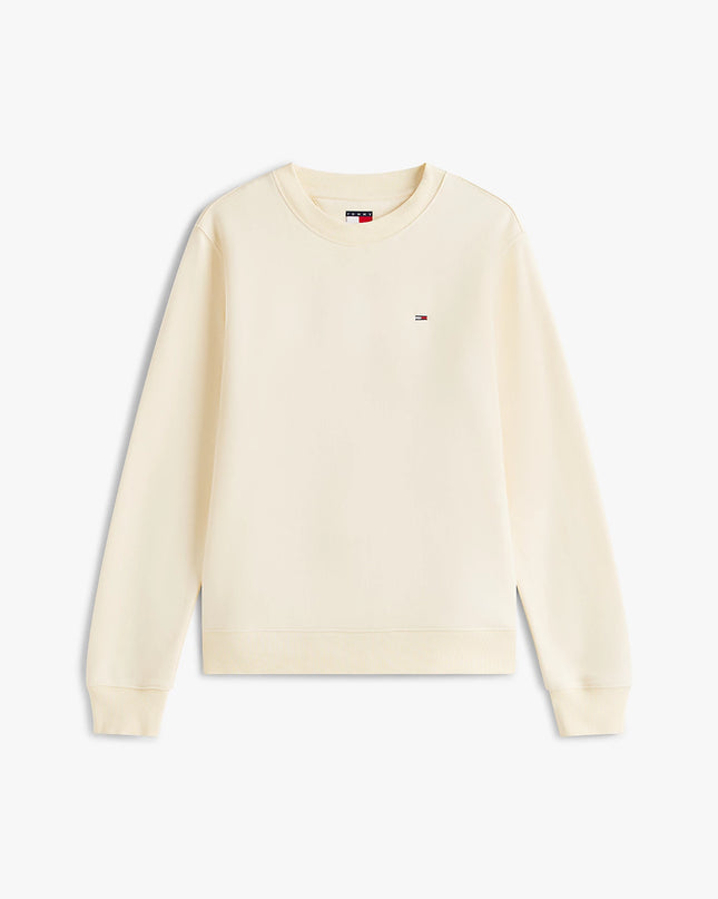 Flag Embroidery Brushed Fleece Sweatshirt - Buttermilk