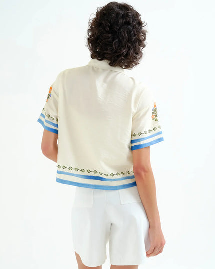 Palm & Mermaid Crepe Shirt