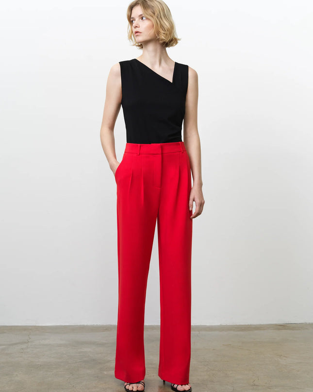 Carlie Suiting Trouser - Watermelon Red