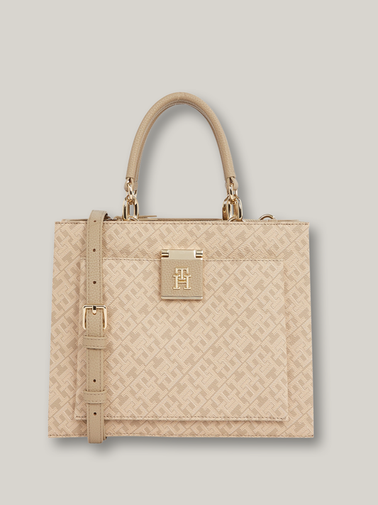 Tommy Hilfiger TH Her Monogram Mini Tote - Beige