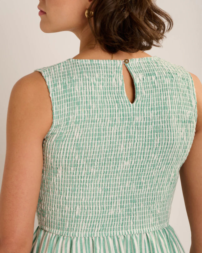 Trin Dress - Green Stripe