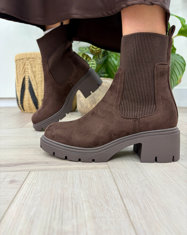 'Kamila' Mid-Calf Heeled Boot - After Dark