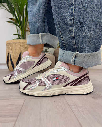 Tommy Jeans Modern Runner - Ivory/Burgundy Velvet