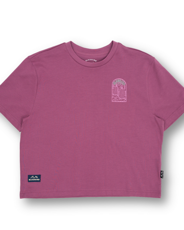 Cascade Cropped Tee - Berry