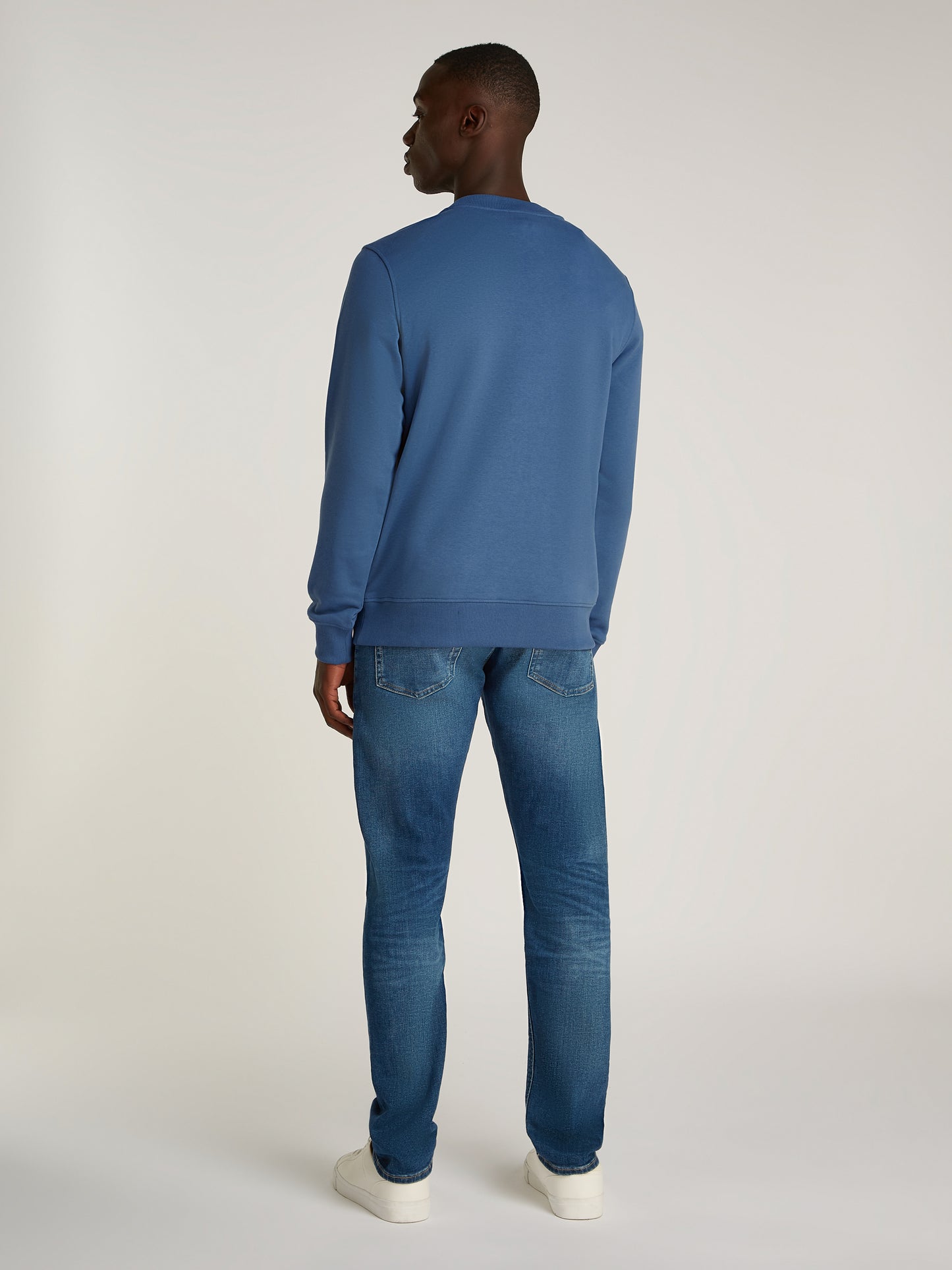 Calvin Klein Jeans - Embroidered Badge Crew Neck - Blue Coast