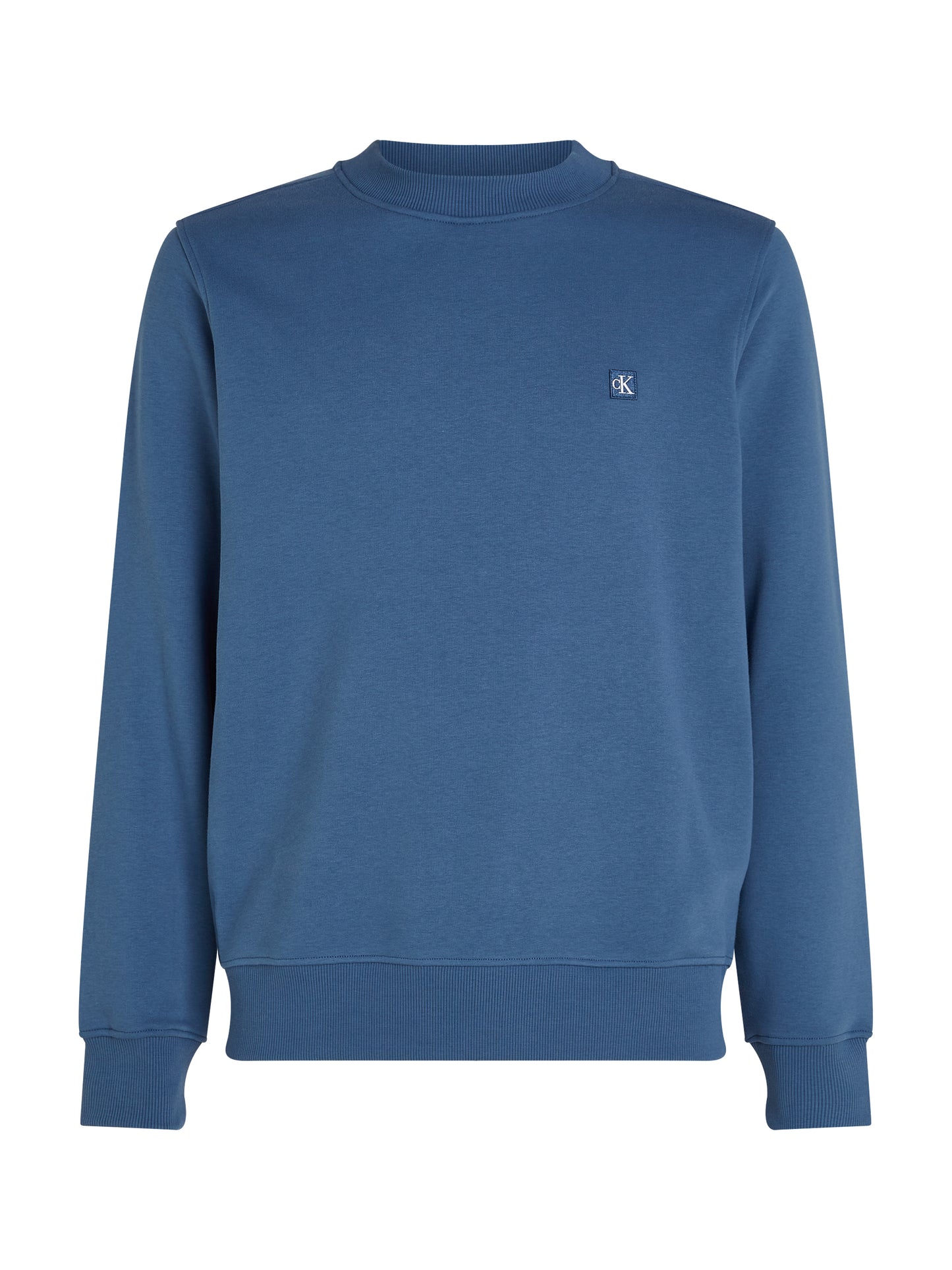 Calvin Klein Jeans - Embroidered Badge Crew Neck - Blue Coast