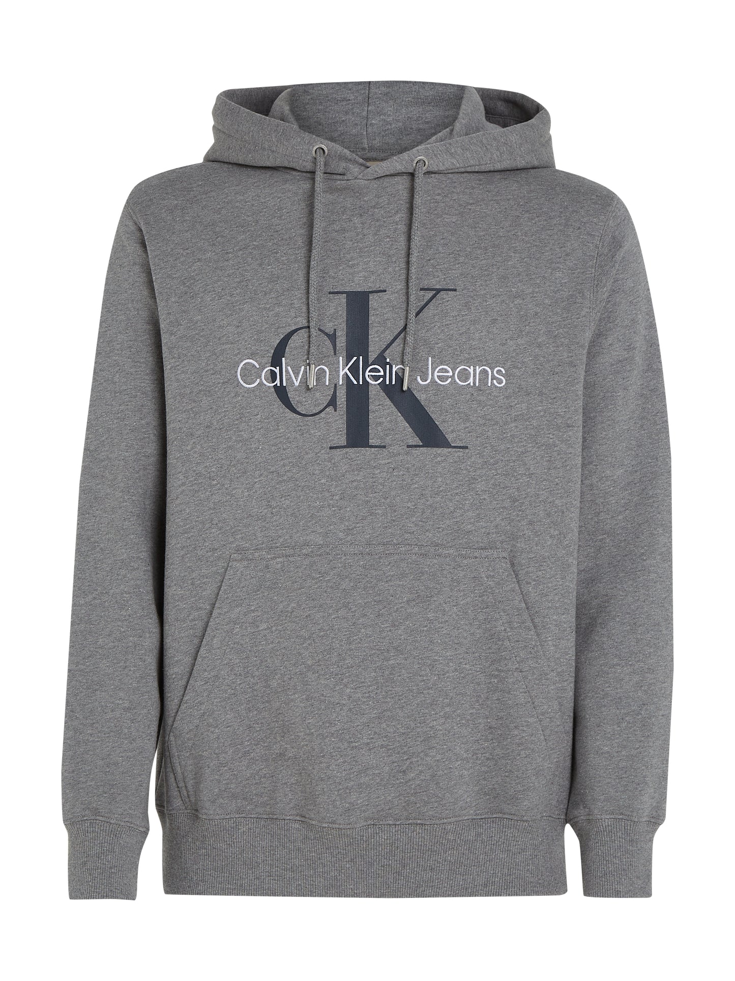 Calvin Klein Jeans - Seasonal Cotton Fleece Monologo Hoodie - Grey