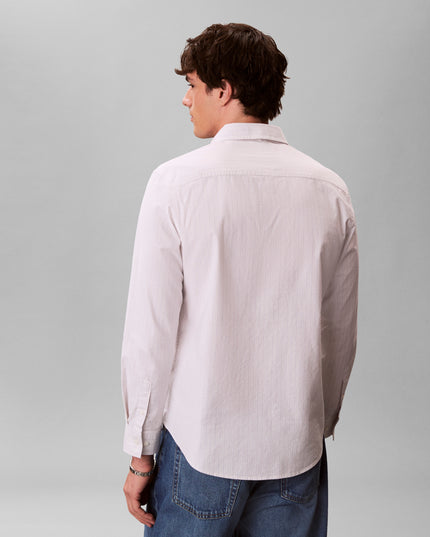 CK L\S Stripe Oxford Shirt - Chalk