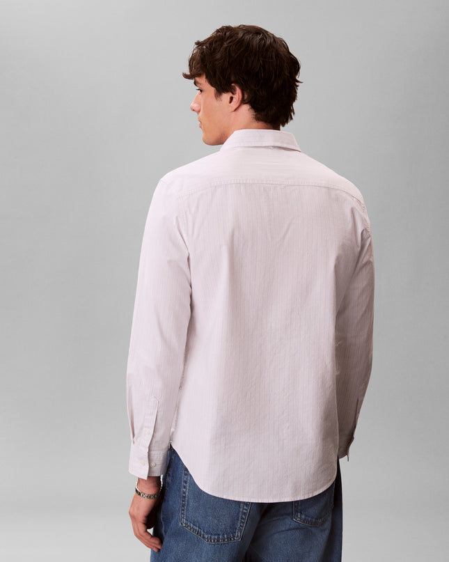 CK L\S Stripe Oxford Shirt - Chalk