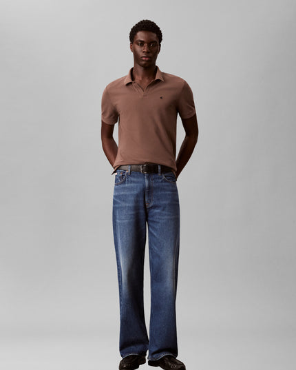 Open Collar Casual Polo - Warm Oak