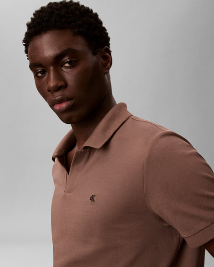 Open Collar Casual Polo - Warm Oak