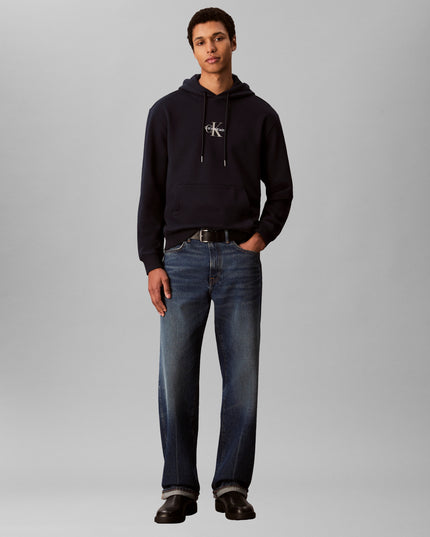 Cotton Terry Monogram Hoodie - Dark Sapphire