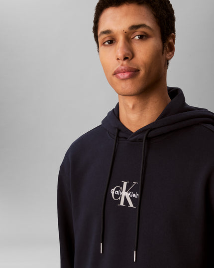 Cotton Terry Monogram Hoodie - Dark Sapphire