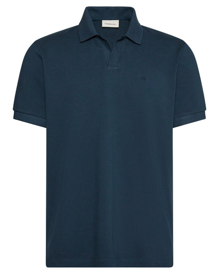 Open Collar Casual Polo - Navy Stone