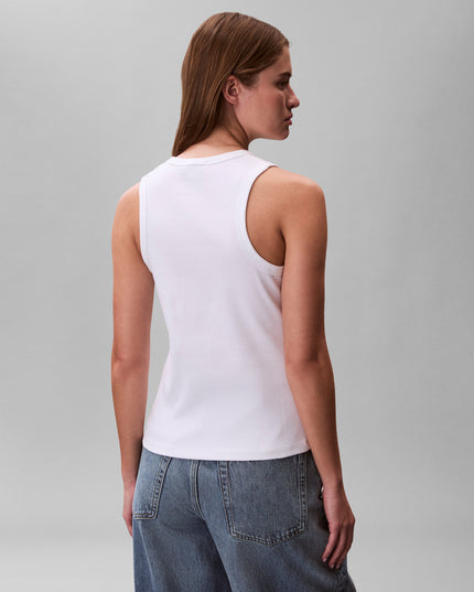 Baby Rib Logo Vest - Bright White