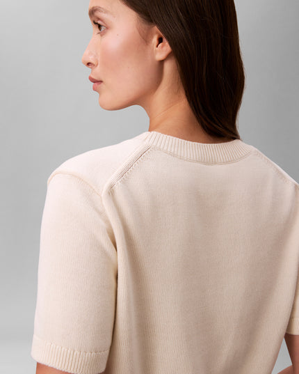 Logo Short Sleeve Knit Top - Tofu